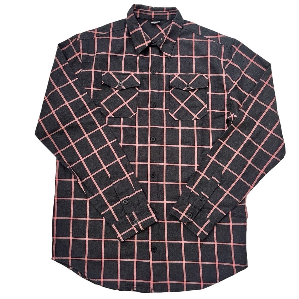 TacHuntFish NWOT 4XL Men's Black Plaid Check Flannel Long Sleeve THF - Picture 3 of 7